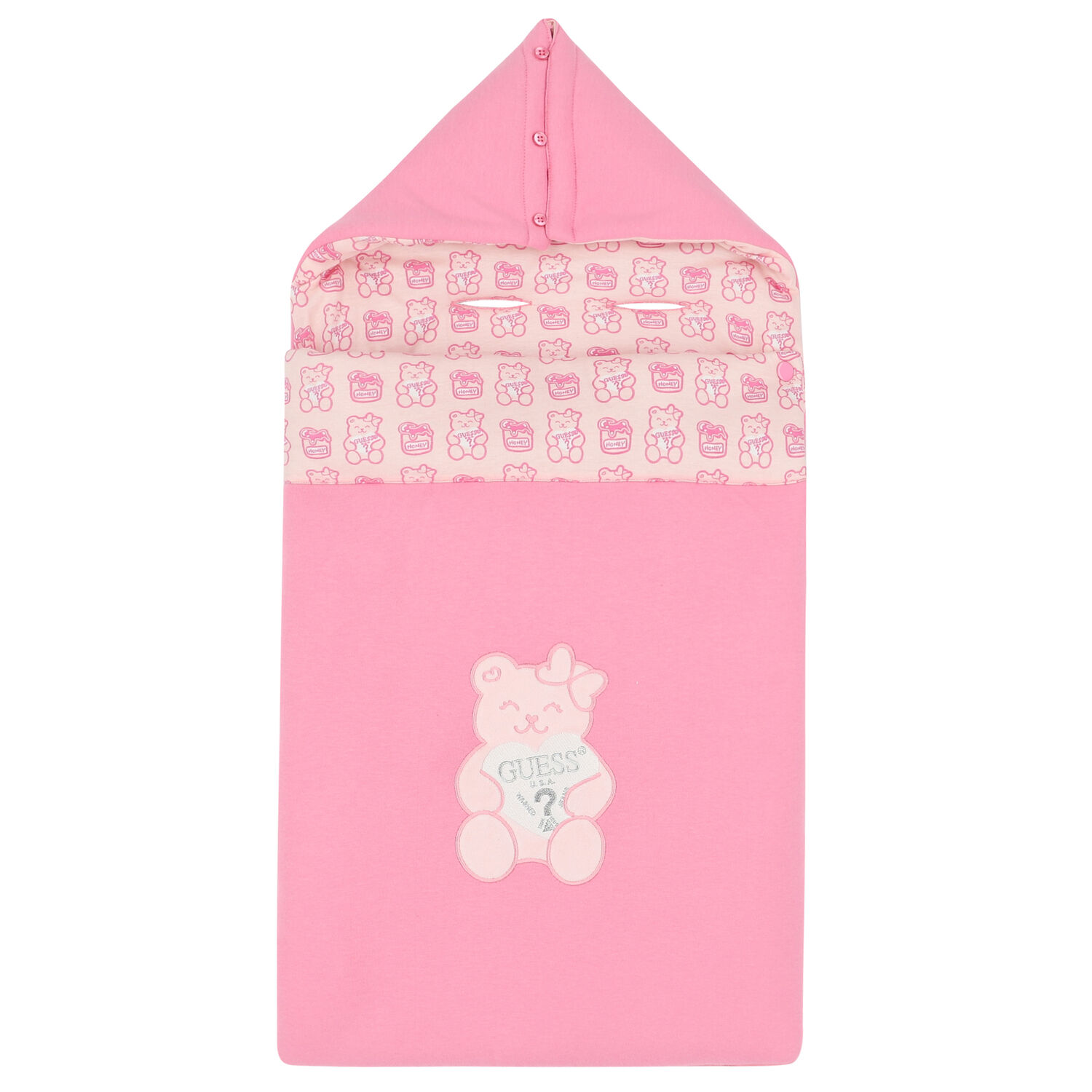 Baby Girls Pink Teddy Logo Nest, 2, hi-res
