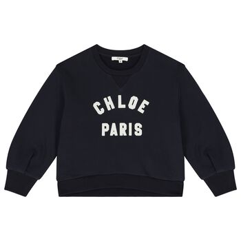 Girls Navy Blue Logo Sweatshirt
