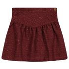 Girls Burgundy & Gold Tweed Frankie Skirt, 1, hi-res