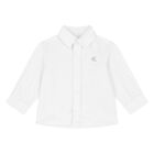 Younger Boys White Logo Shirt, 1, hi-res