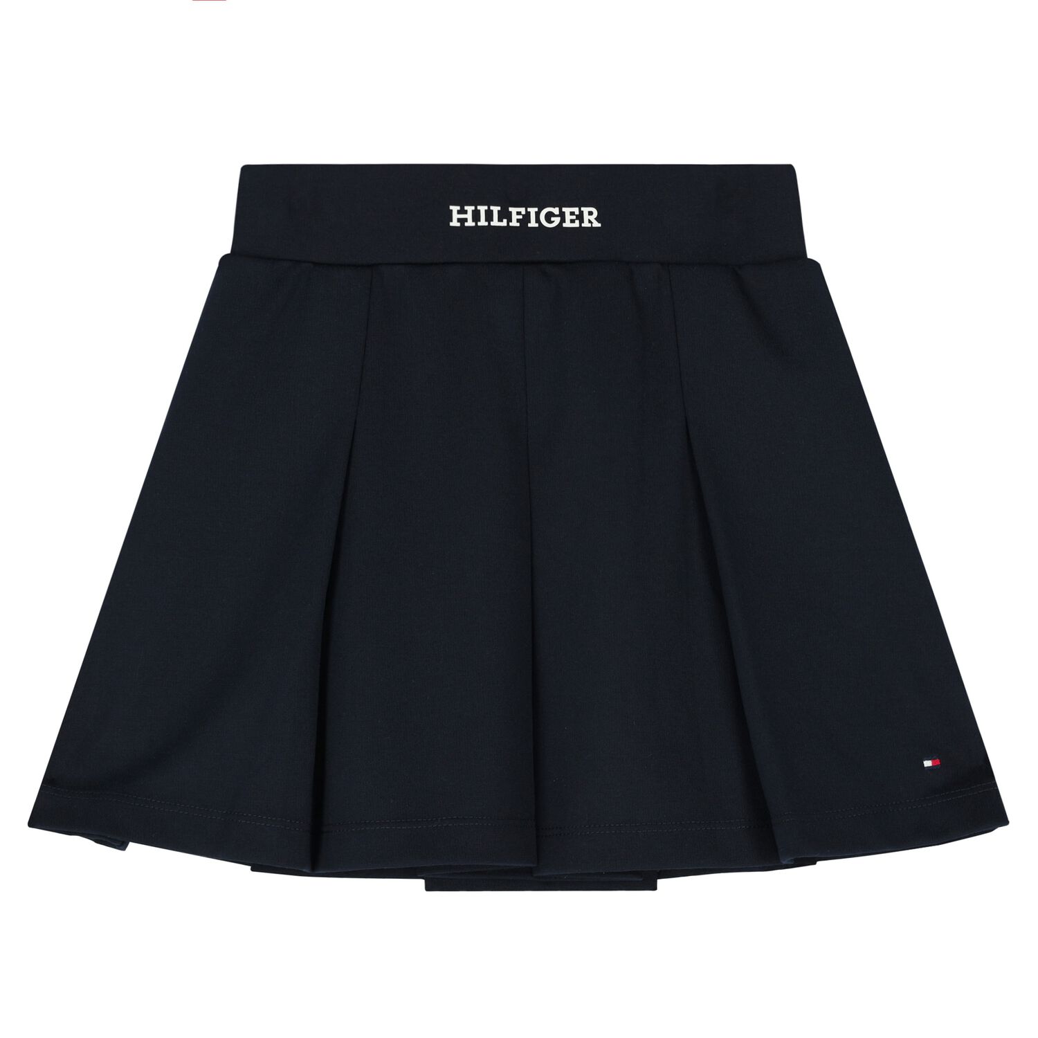 Girls Navy blue Logo Pleated Skirts, 1, hi-res