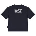Boys Navy Blue Logo T-Shirt, 3, hi-res