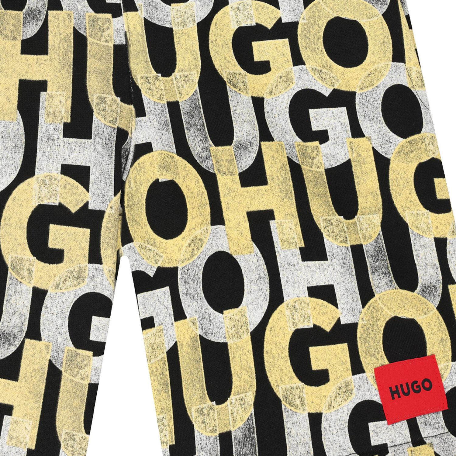 Boys Black Monogram Logo Shorts, 1, hi-res image number null