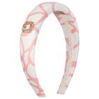 Girls Pink & White Floral Padded Headband, 2, hi-res