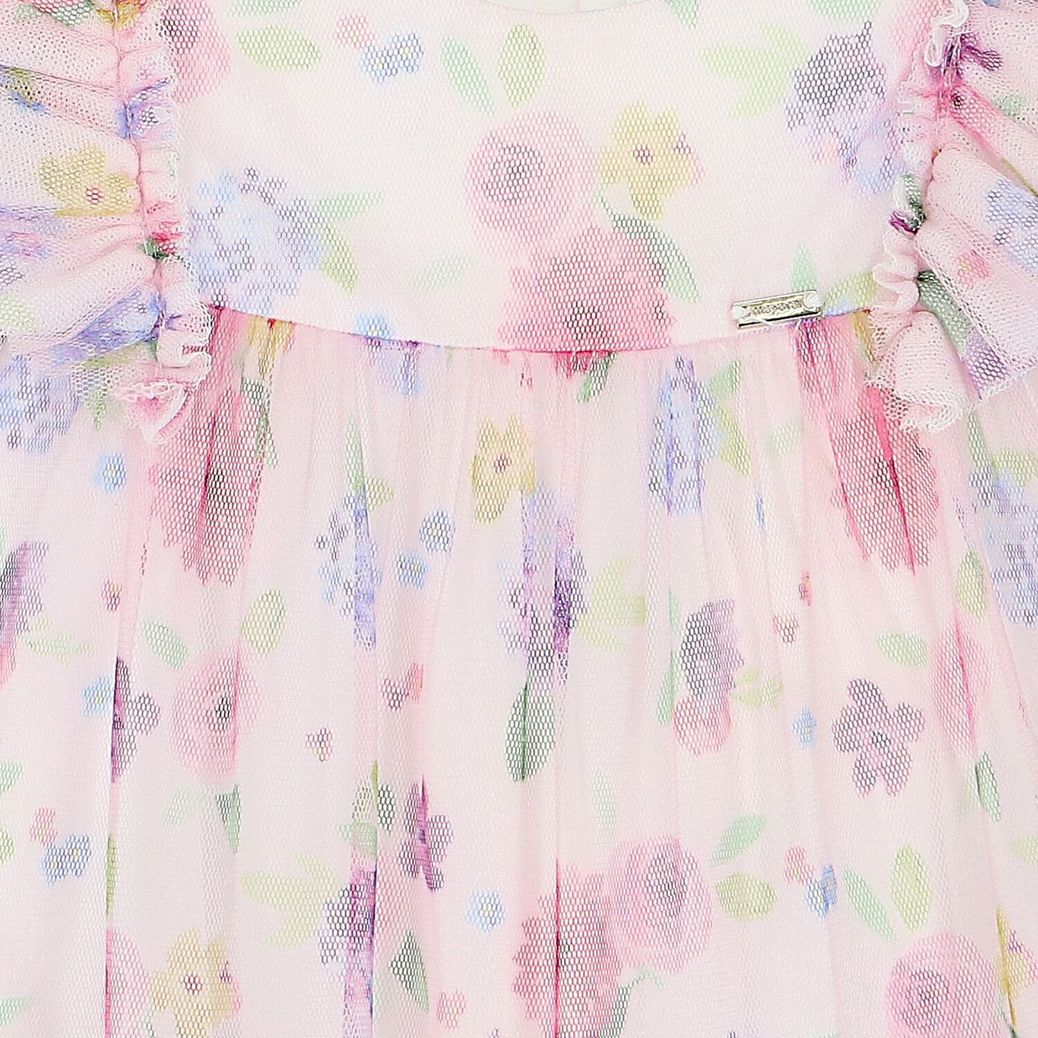 Baby Girls Pink Floral Dress, 1, hi-res