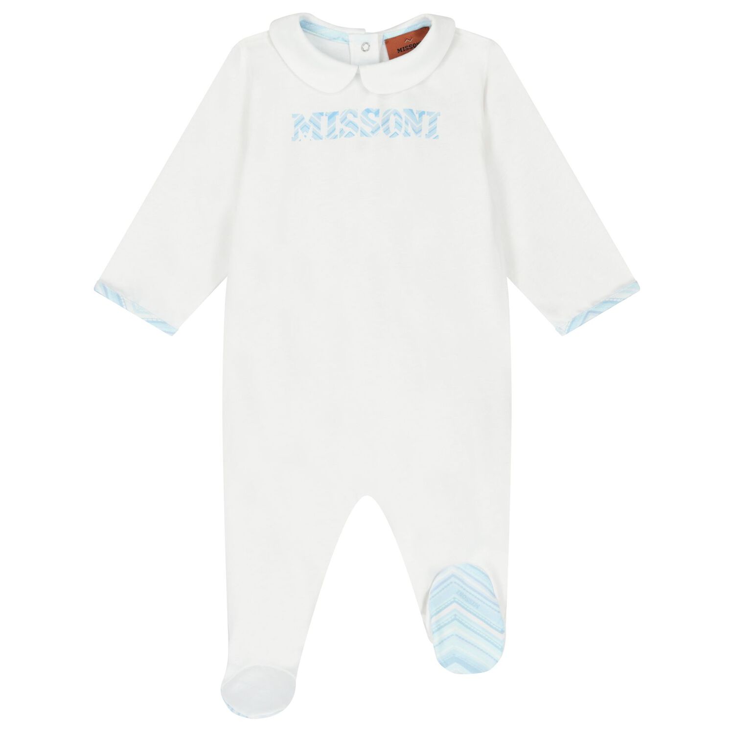 Baby Boys White & Blue Logo Babygrow Gift Set, 1, hi-res
