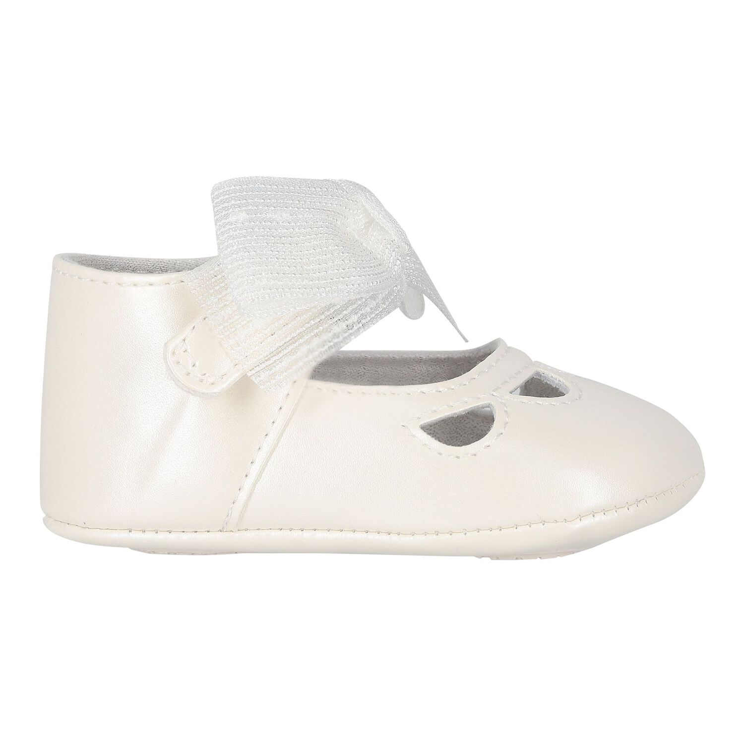 Baby Girls Ivory Bow Pre Walker Shoes, 4, hi-res image number null