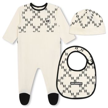 Ivory Logo Babygrow Gift Set