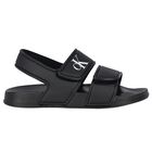 Black Logo Sandals, 1, hi-res