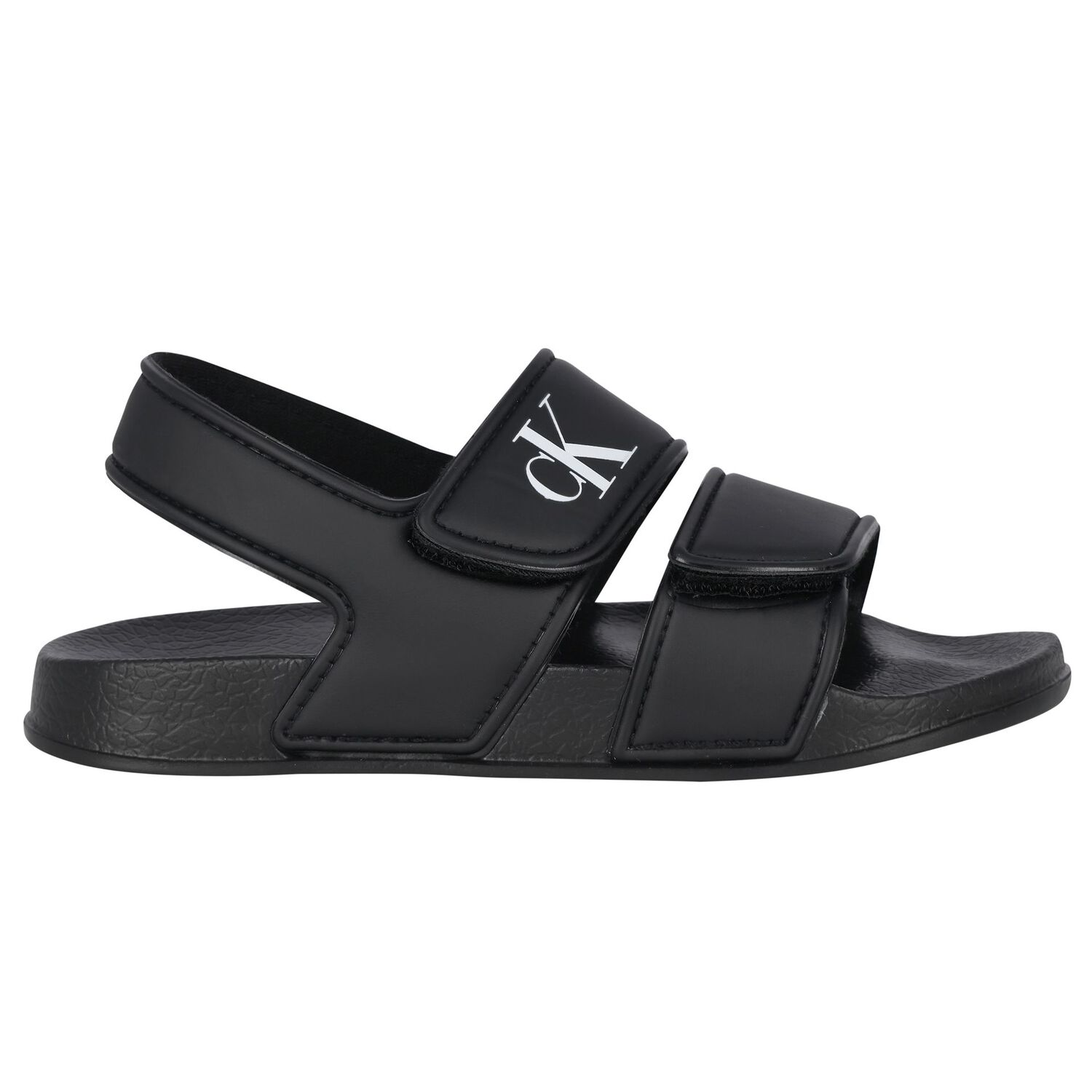 Black Logo Sandals, 1, hi-res
