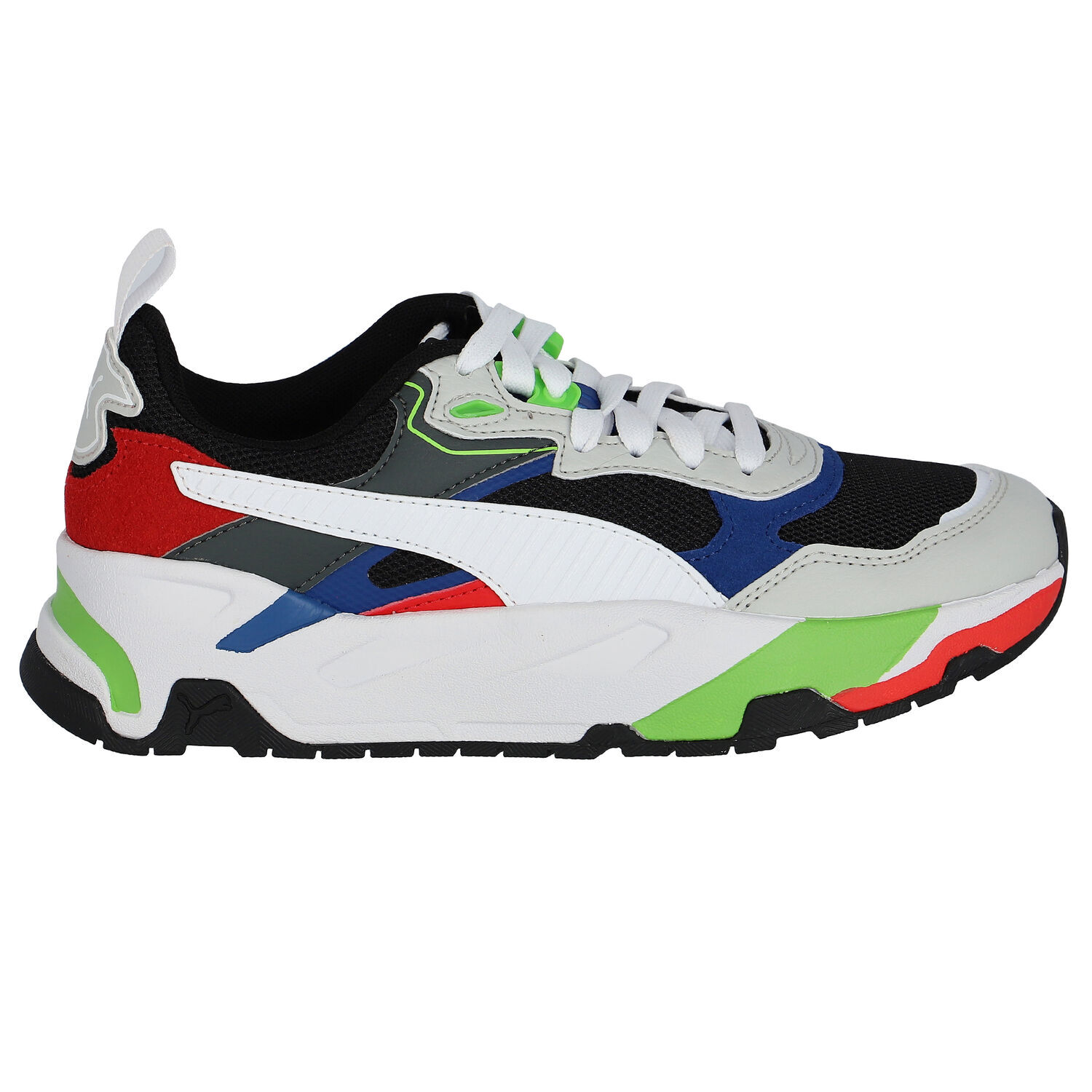 White & Black Trinity Jr Trainers, 1, hi-res