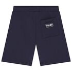 Boys Navy Blue Logo Shorts, 3, hi-res
