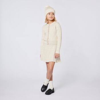 Girls Beige Knitted Skirt