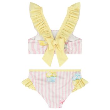 Girls White, Pink & Yellow Ice Cream Bikini