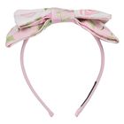 Girls Pink Floral Bow Headband, 1, hi-res