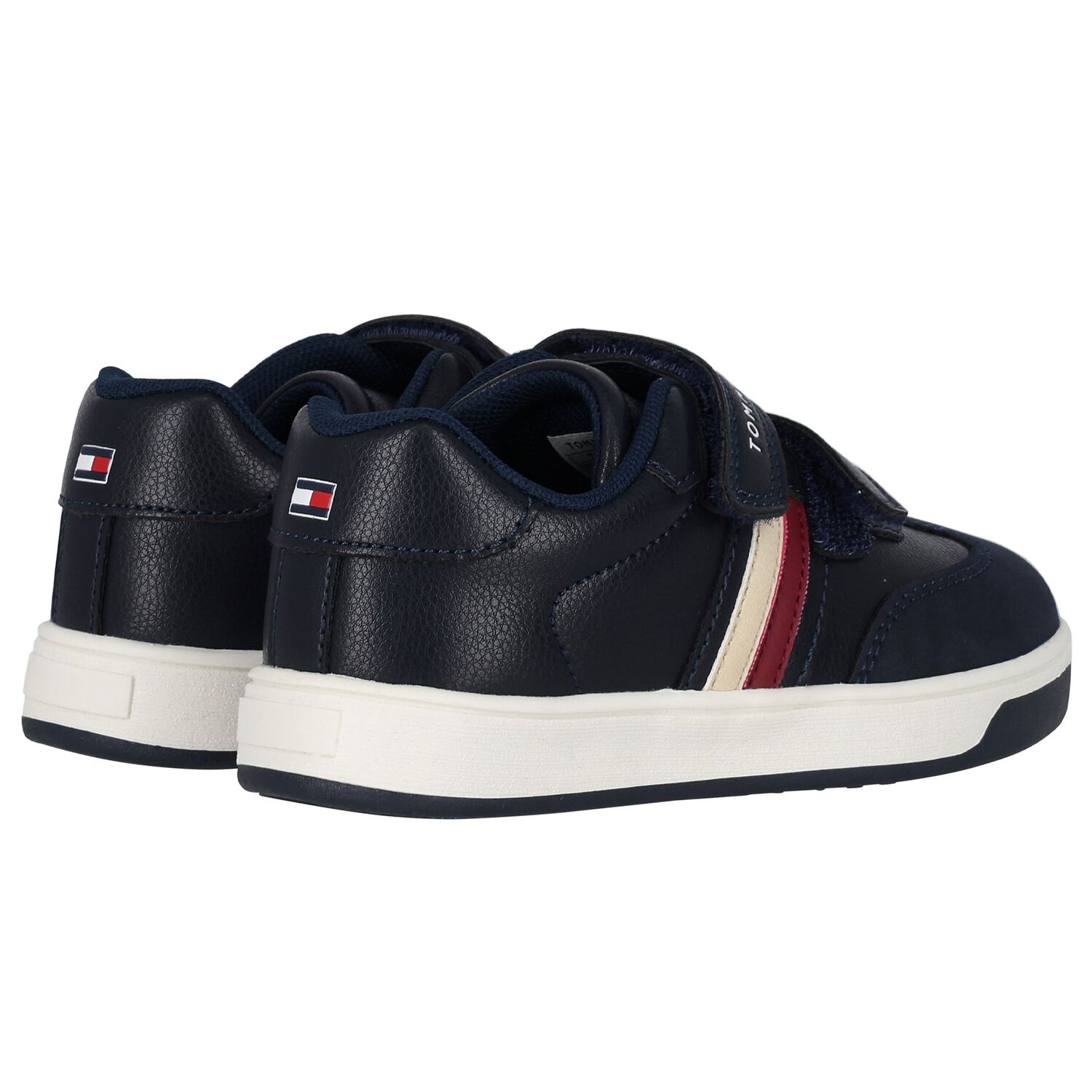 Boys Navy Blue Loggo Trainers, 1, hi-res