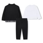 Younger Boys Black & White Logo 3-Piece Tracksuit, 1, hi-res