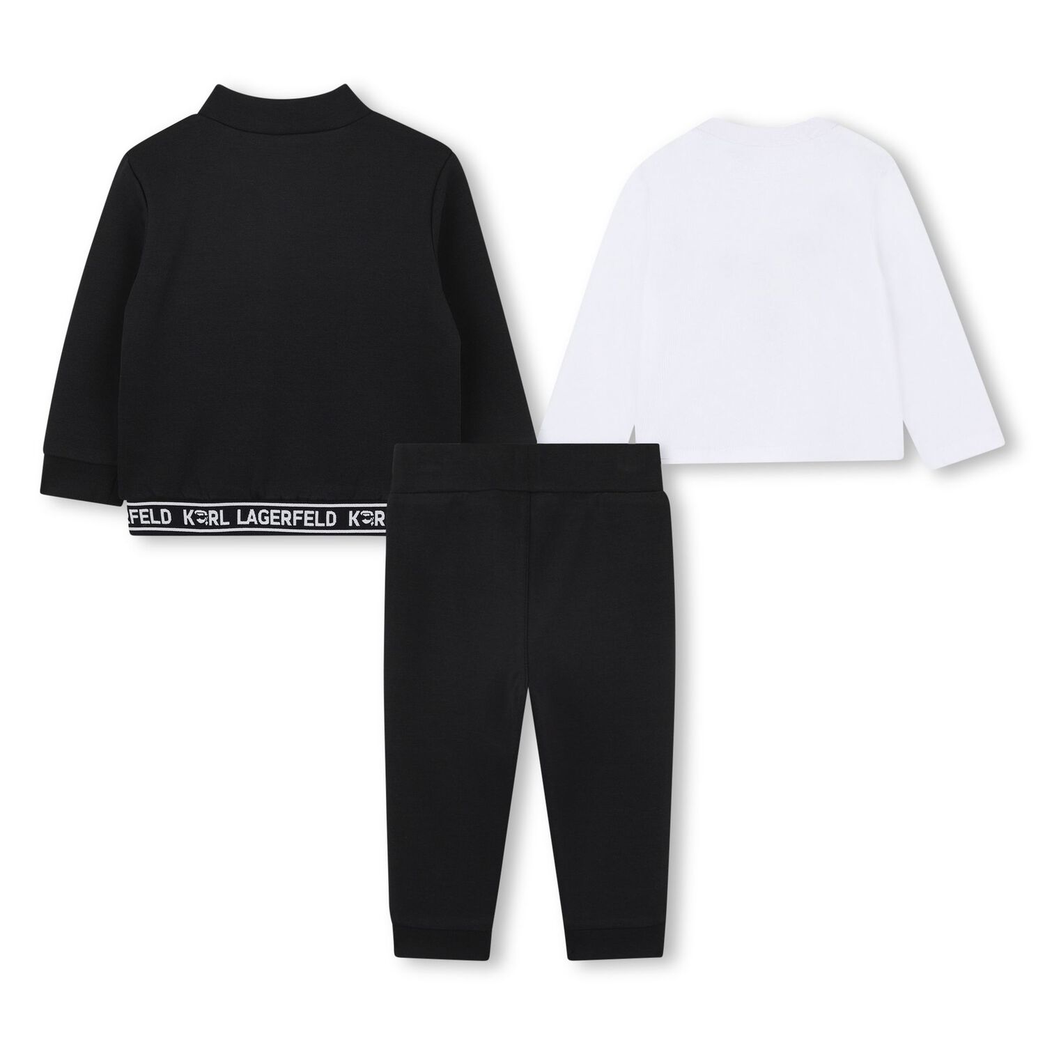 Younger Boys Black & White Logo 3-Piece Tracksuit, 1, hi-res