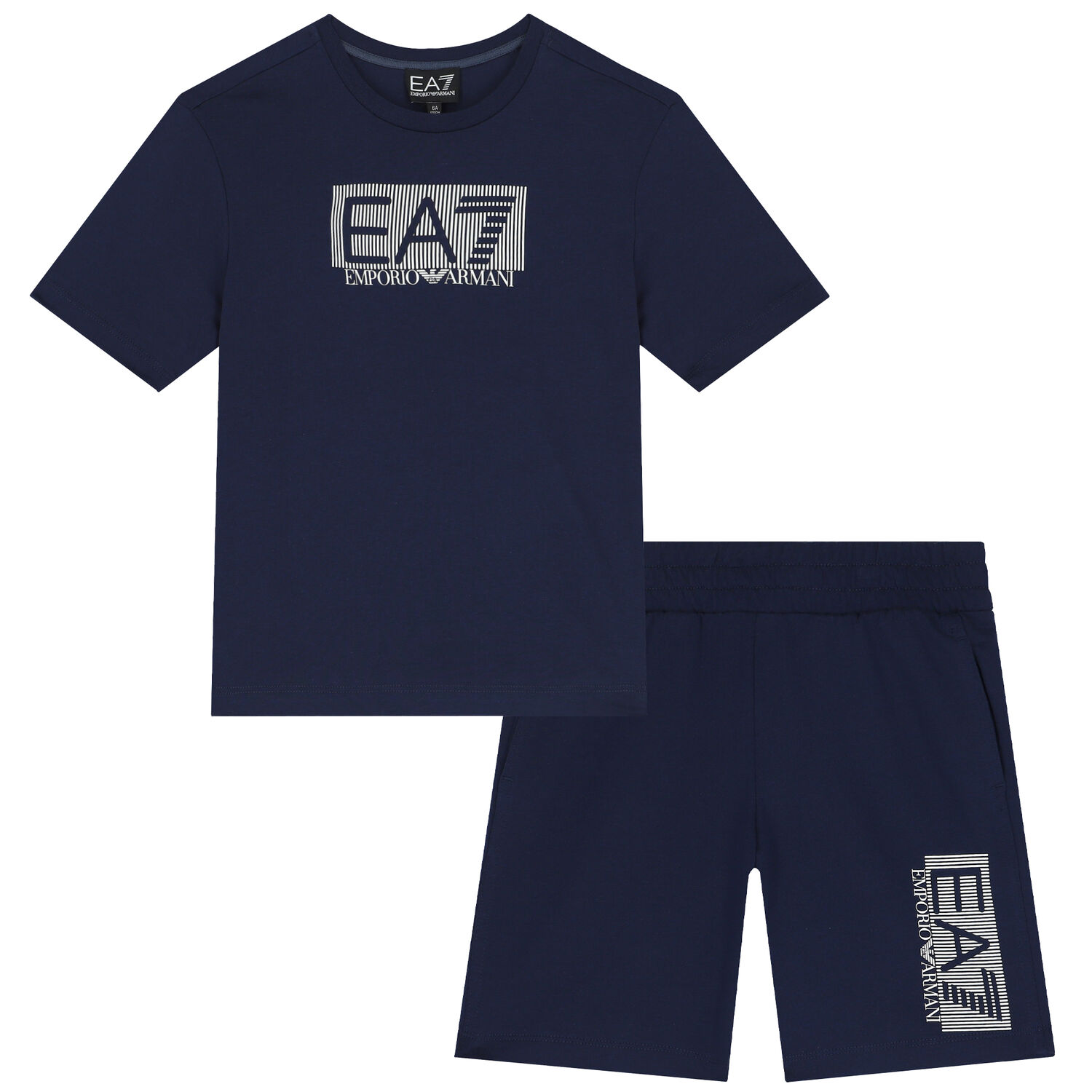 Boys Navy Logo Shorts Set, 3, hi-res