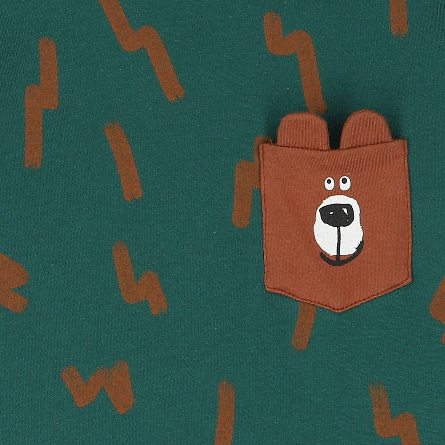 Younger Boys Green Bear Long Sleeve Top, 1, hi-res image number null