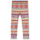 Girls Multi-Coloured Zig Zag Leggings, 1, hi-res