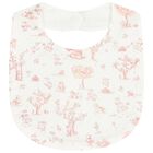 Baby Girls Ivory & Pink Teddy Bear Baby Bib, 2, hi-res