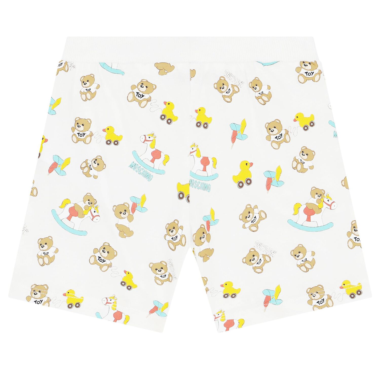 Ivory Teddy Bear Logo Shorts Set, 2, hi-res