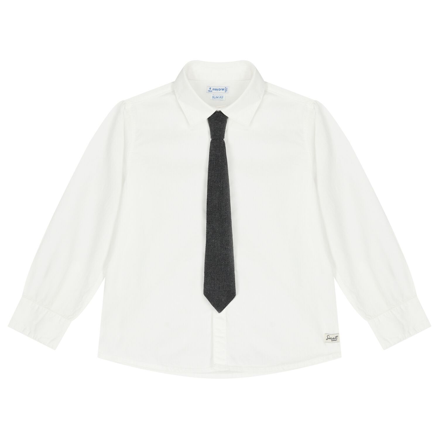 Boys White Long Sleeve Shirt, 1, hi-res image number null