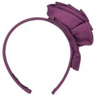 Girls Purple Rose Headband, 1, hi-res