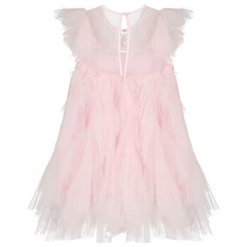 Girls Pink Ruffled Tulle Dress