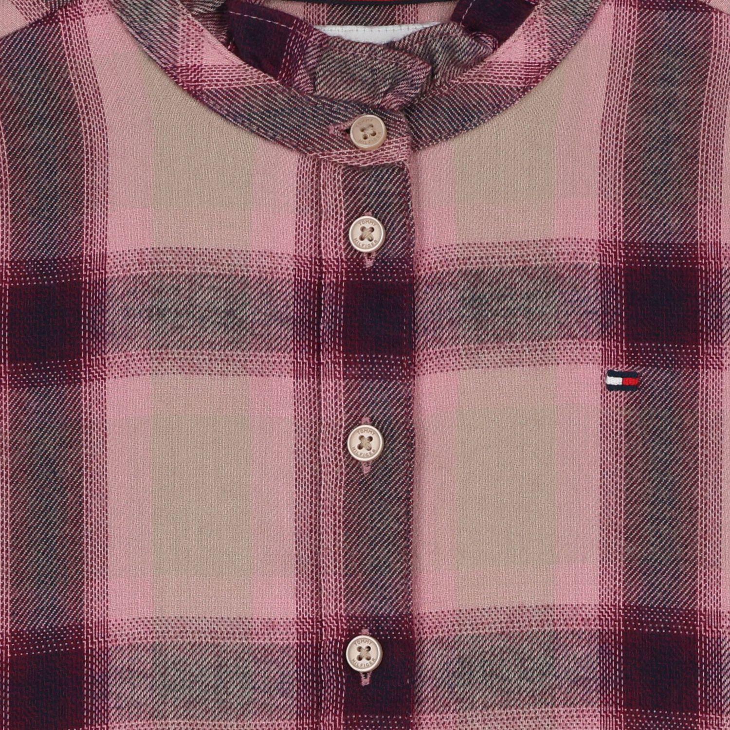 Girls Pink Checked Dress, 1, hi-res