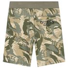 Boys Beige Logo Shorts, 1, hi-res