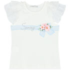 Girls Ivory & Pink Floral Skirt Set, 1, hi-res