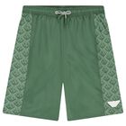 Boys Green Eagle Swim Shorts, 1, hi-res