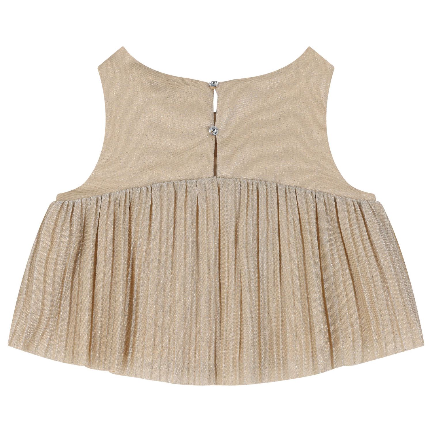 Girls Gold Pleated Skirt Set, 1, hi-res