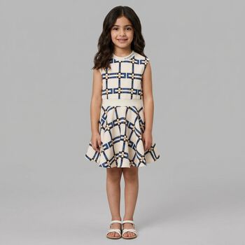 Girls Ivory Logo Sleeveless Dress