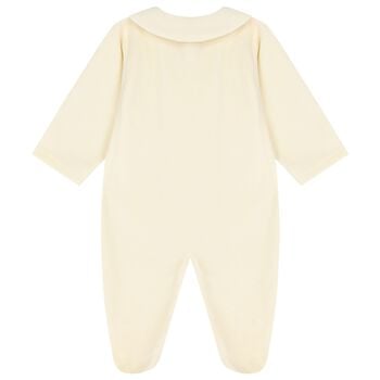 Baby Girls Ivory Logo Babygrow
