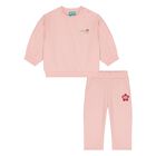 Younger Girls Pink Logo Tracksuit, 1, hi-res