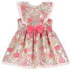 Girls Pink & Silver Jacquard Dress, 1, hi-res
