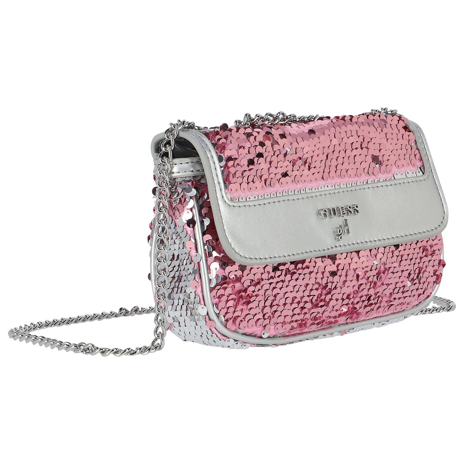 Girls Silver & Pink Sequins Bag&nbsp;, 2, hi-res