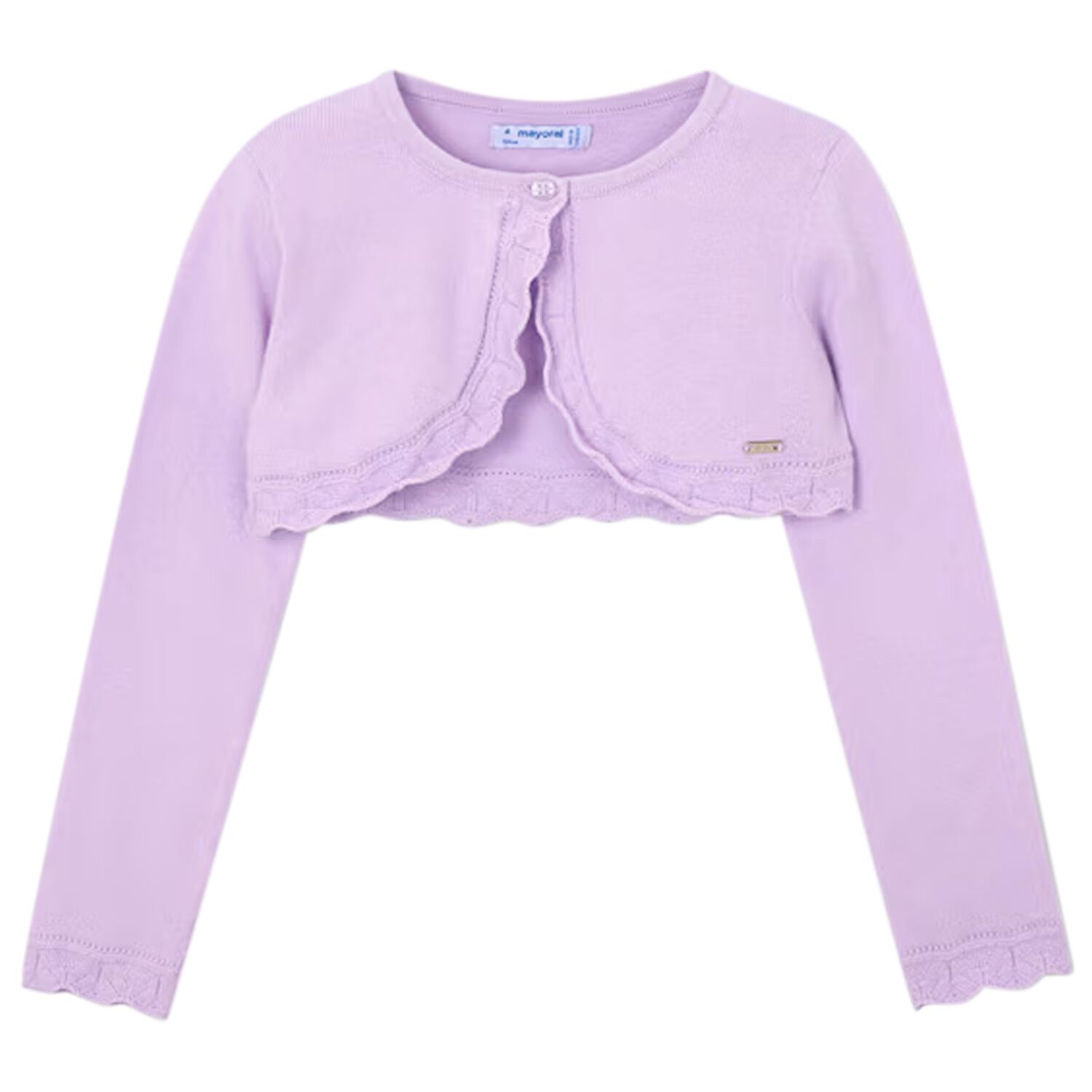 Girls Purple Bolero Knit Cardigan, 6, hi-res