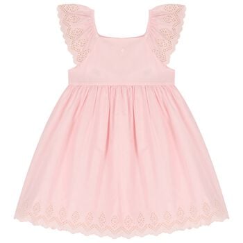 Girls Pink Embroidered Dress