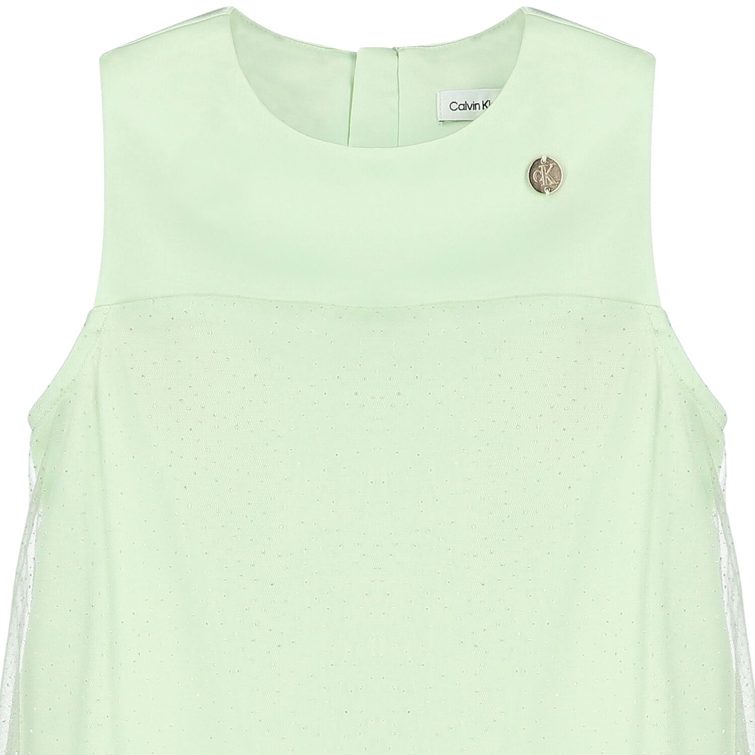 Girls Green Satin & Tulle Sparkle Dress, 1, hi-res