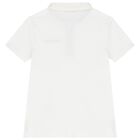 Boys White Logo Polo Shirt, 1, hi-res
