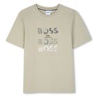 Boys Beige Logo T-Shirt, 3, hi-res