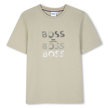 Boys Beige Logo T-Shirt