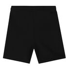 Boys Black Logo Shorts, 1, hi-res