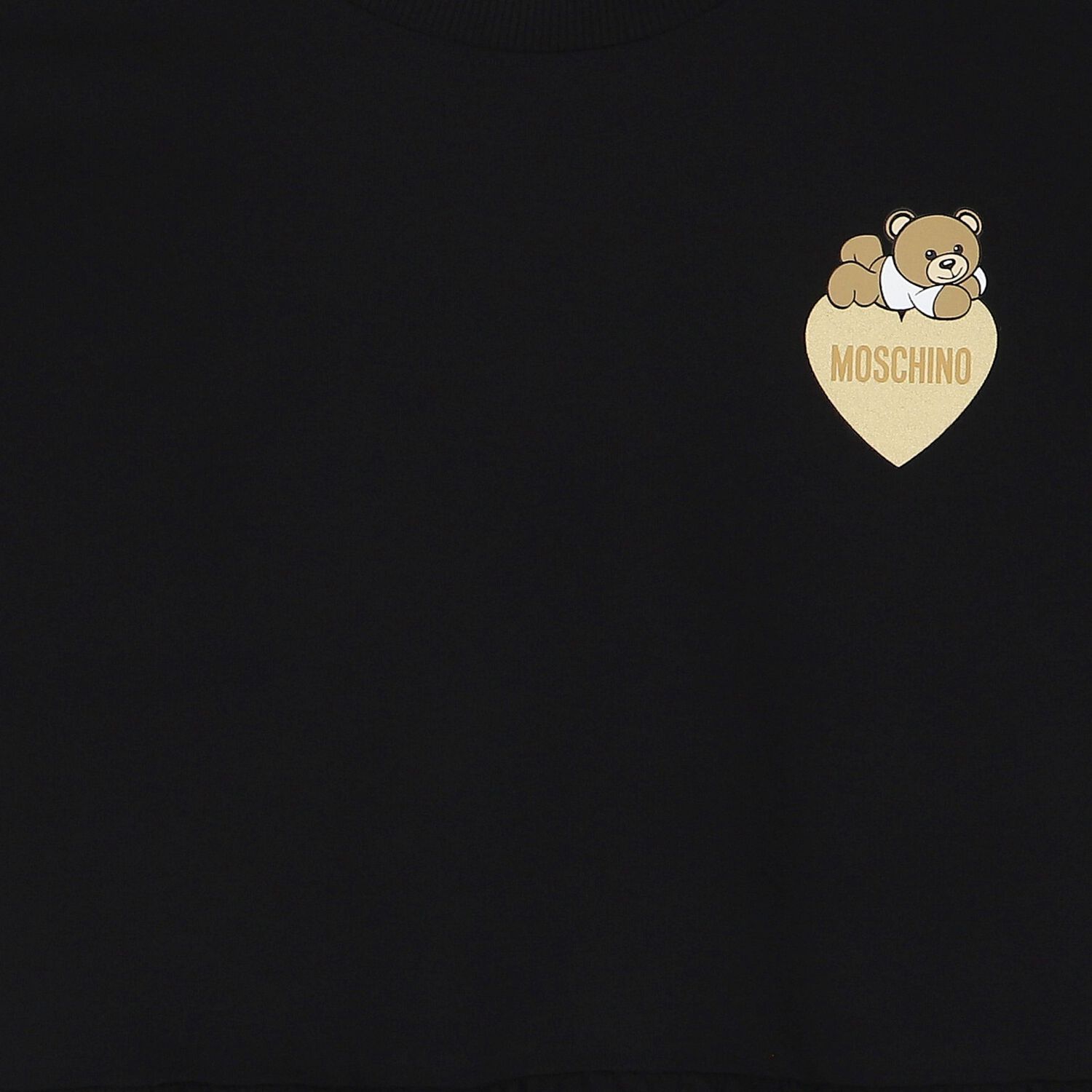 Girls Black Teddy Bear Logo Dress, 2, hi-res