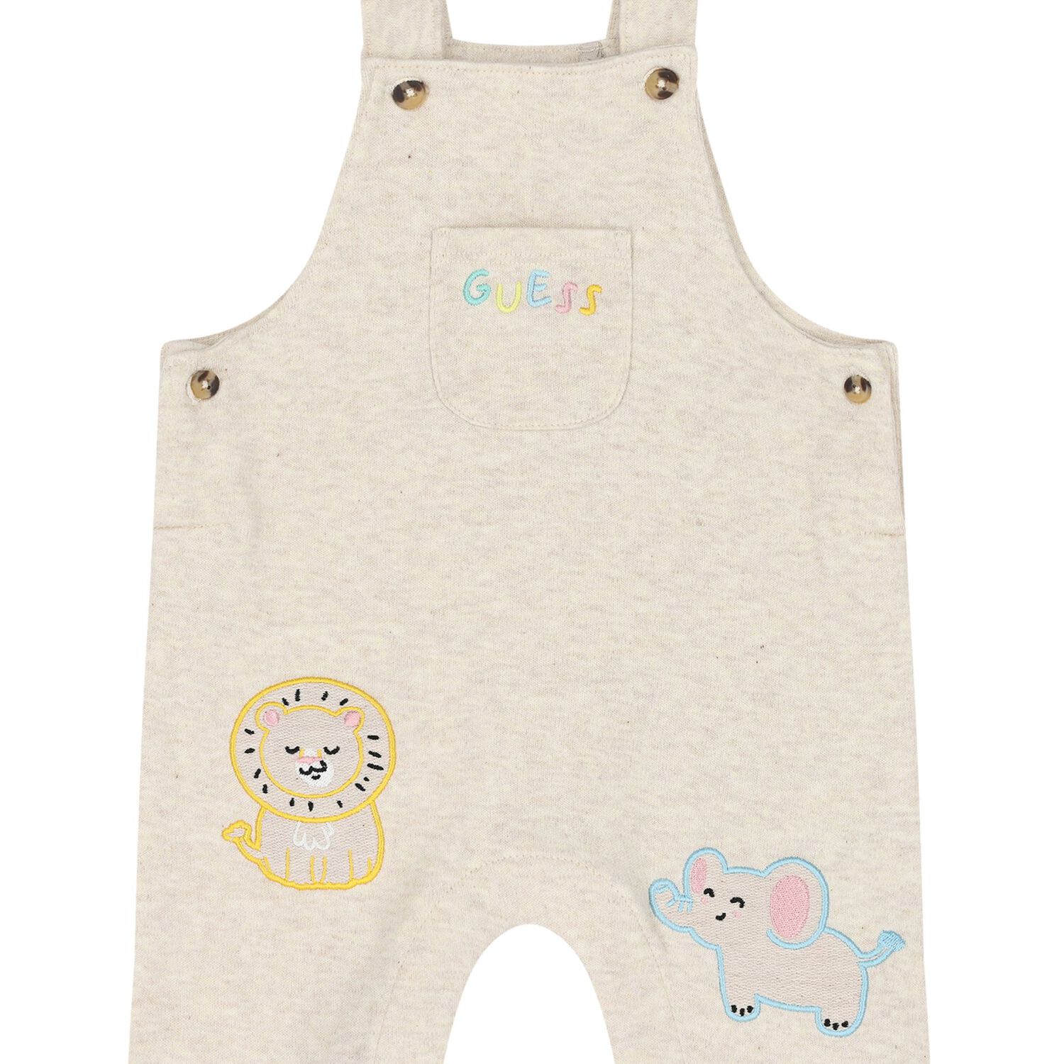 Baby Girls Beige Logo Dungaree Set, 1, hi-res
