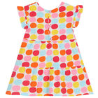 Girls White Polka Dot Dress, 1, hi-res